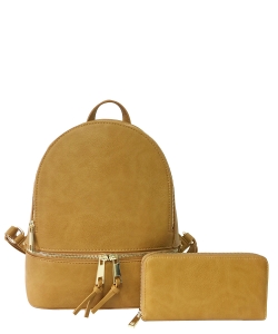 New Fashion Backpack with Wallet LP1062W MUSTARD